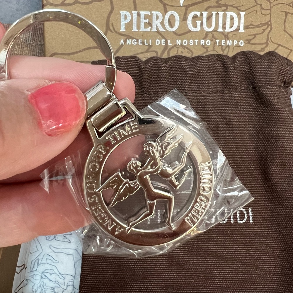 Piero Guidi Silver Angel Keyring New In Box With Dust Bag